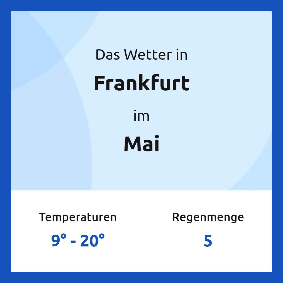 Das Wetter in Frankfurt im Mai