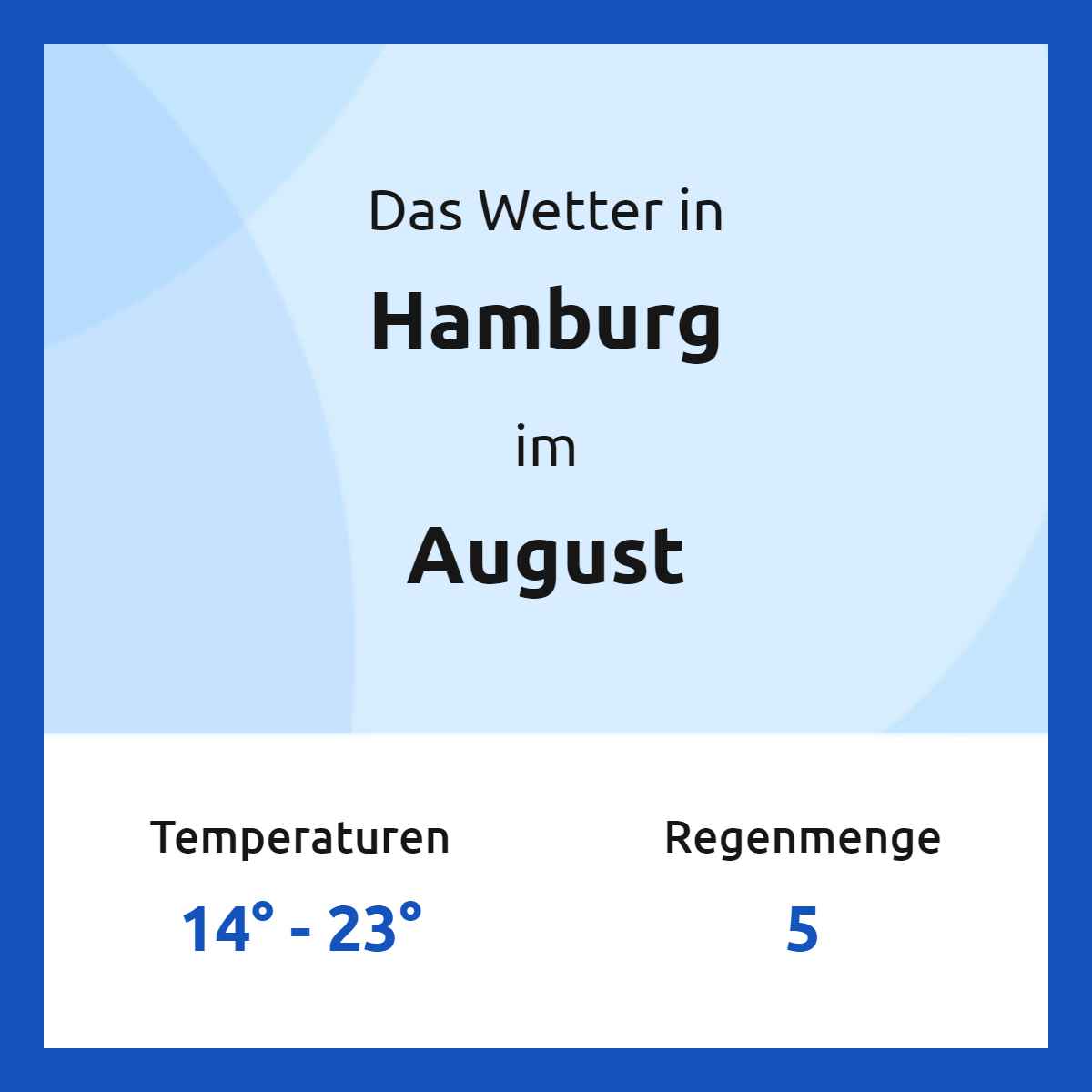 Das Wetter in Hamburg im August Das Wetter in Hamburg im August