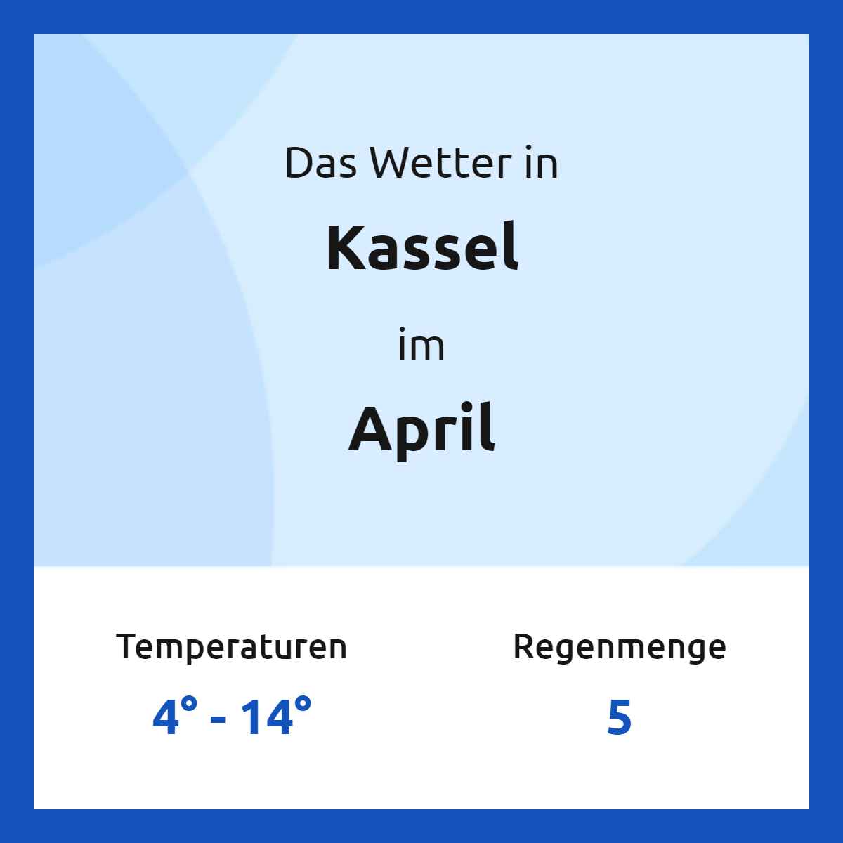 Das Wetter in Kassel im April Das Wetter in Kassel im April