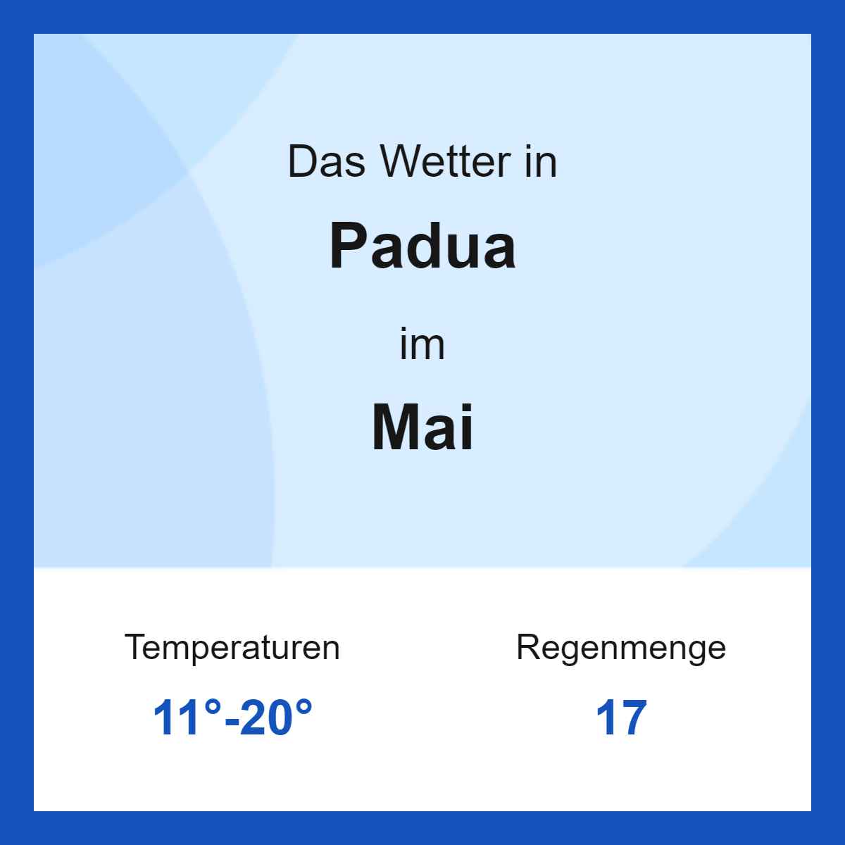 Das Wetter in Padua im Mai