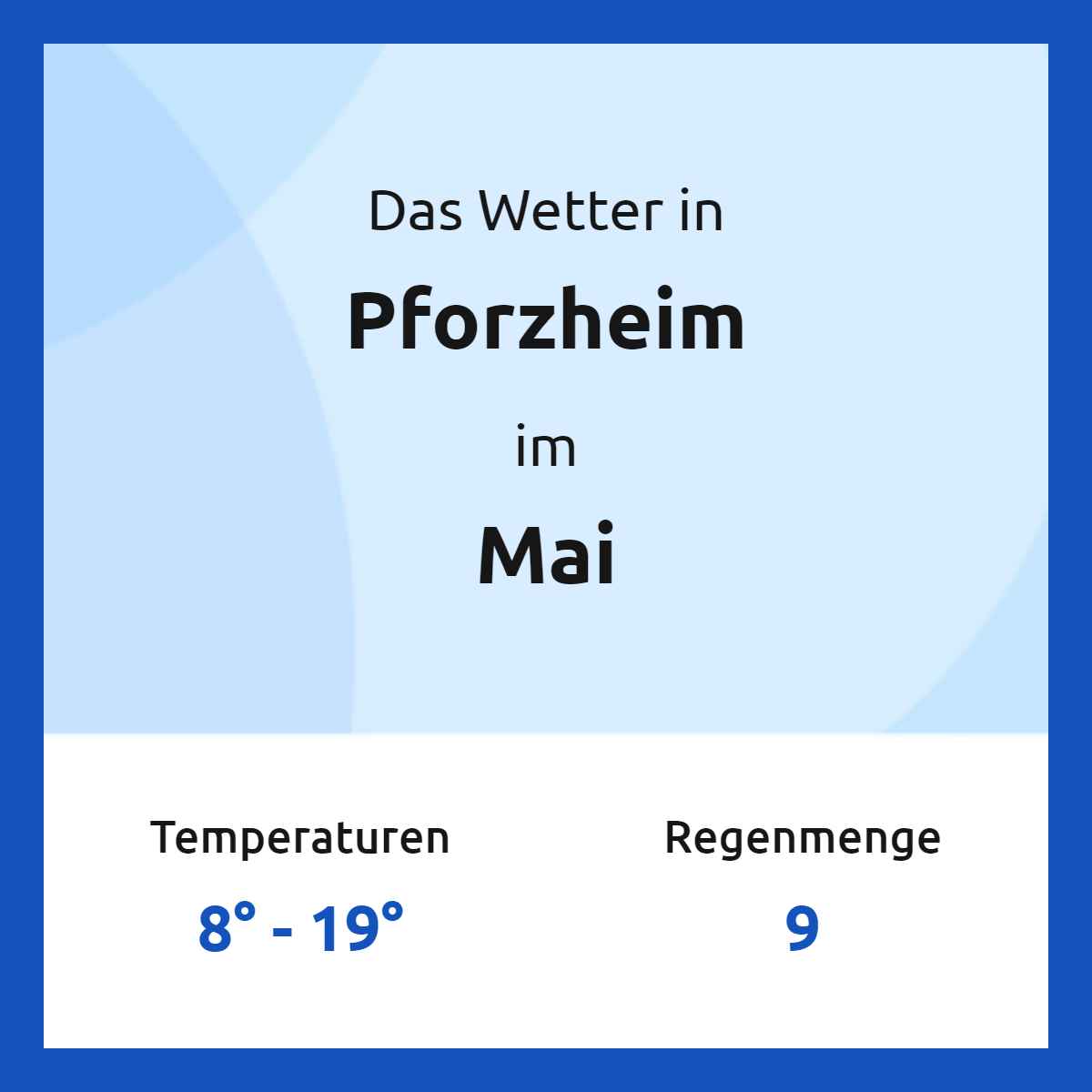 Das Wetter in Pforzheim im Mai