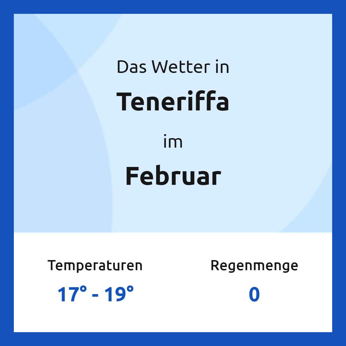 Das Wetter in Teneriffa im Februar Das Wetter in Teneriffa im Februar